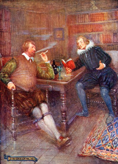 Ben Jonson (izquierda) en conversación con William Drummond de Joseph Ratcliffe Skelton